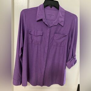 Eddie Bauer Lavender Women's Shirt Blouse Vented size xl